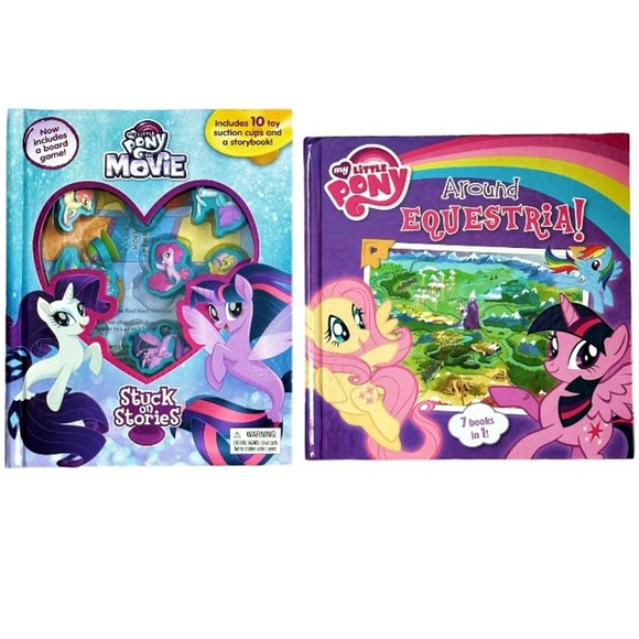 My Little Pony Lot: Stuck on Stories Game & Book + Around Equestria 7 in 1 Book - Picture 1 of 15